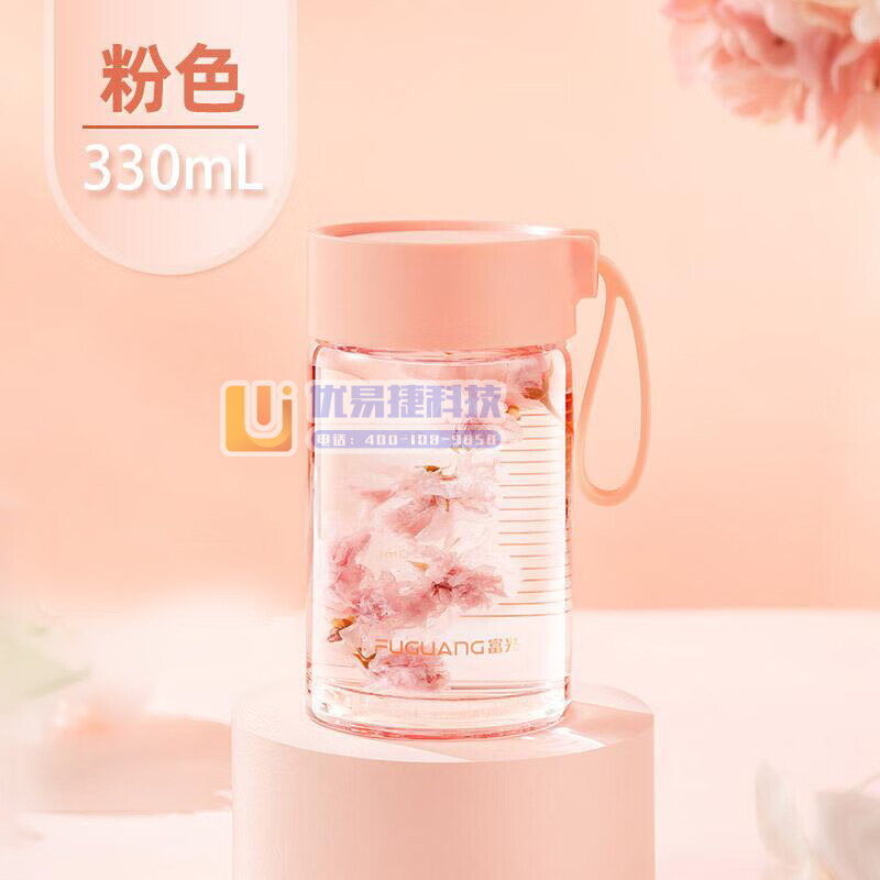 富光玻璃杯女生夏便携牛奶杯耐热防爆刻度高颜值水杯子ins...