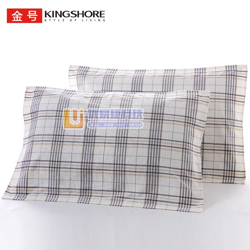 金号（KING SHORE）A类纯棉枕巾纱布枕巾透气双层...