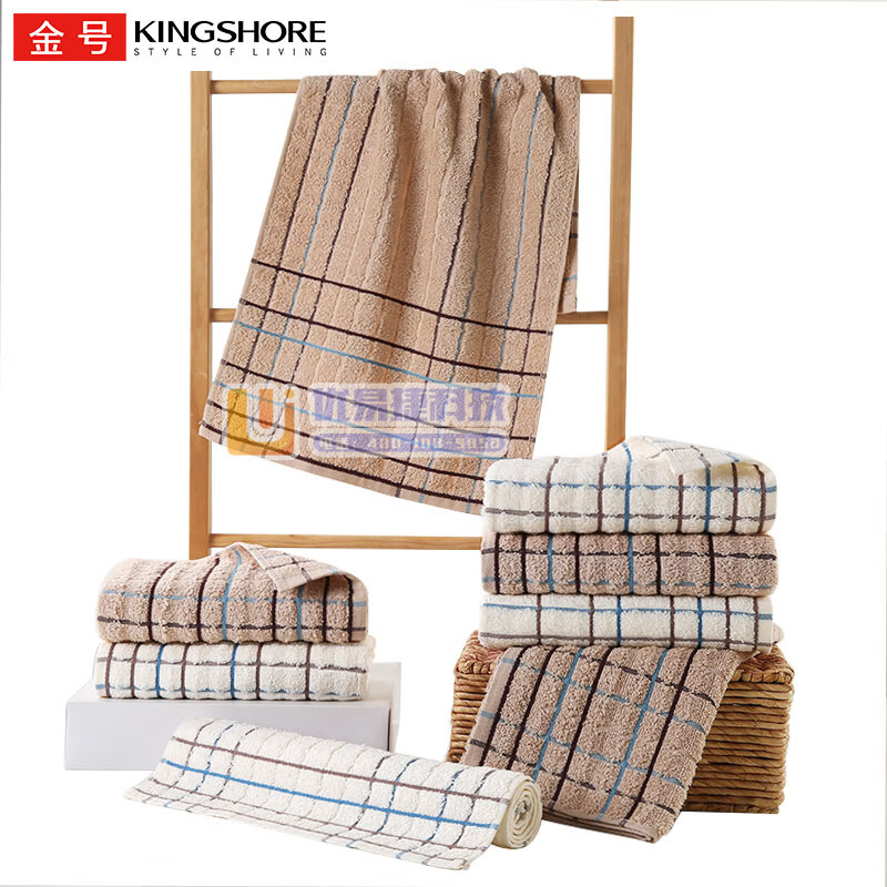 金号（KING SHORE）纯棉强吸水毛巾10条装 新疆...