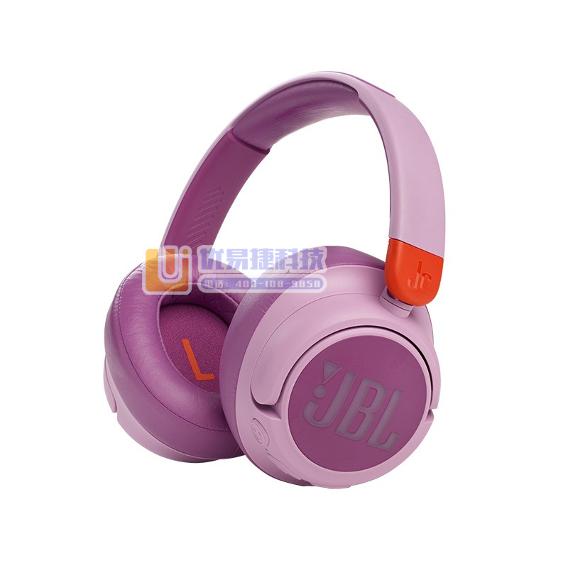 JBL JR460NC 头戴式降噪儿童蓝牙耳机 樱花紫 ...