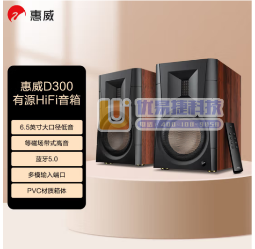 惠威（HiVi） D300 有源HIFI音响 多媒体无线...
