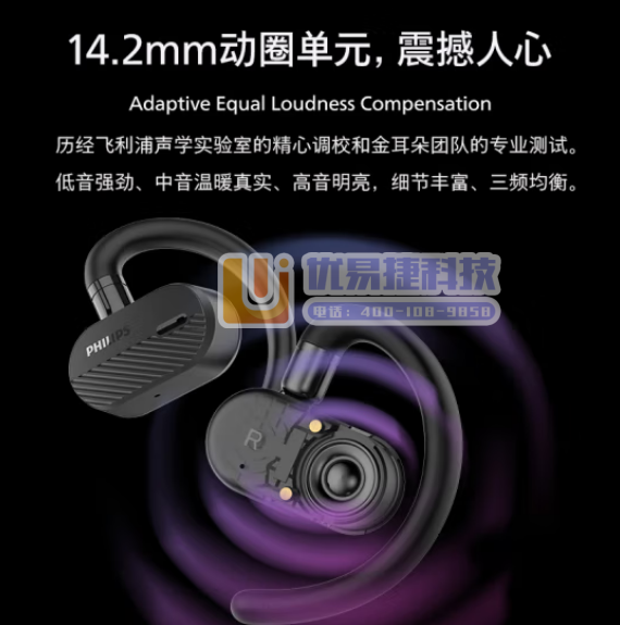 飞利浦（PHILIPS）TAA6708不入耳开放式运动耳...