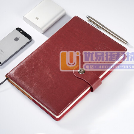 博文（bowen）B5 酒红色经典商务办公文具用品18K...