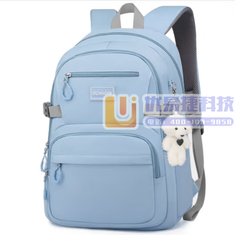 爱爱迪生发明家初中生书包大容量多隔层背包女高中学生简约双...