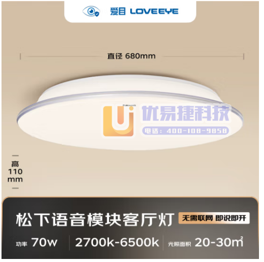 松下（Panasonic）吸顶灯 本地语音控制儿童房小客...