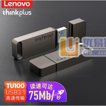ThinkPad 联想thinkplusUSB3.1高速传输U盘移动闪存优盘金属商务U盘电脑优盘 TU100金属优盘 32GB PJ.945