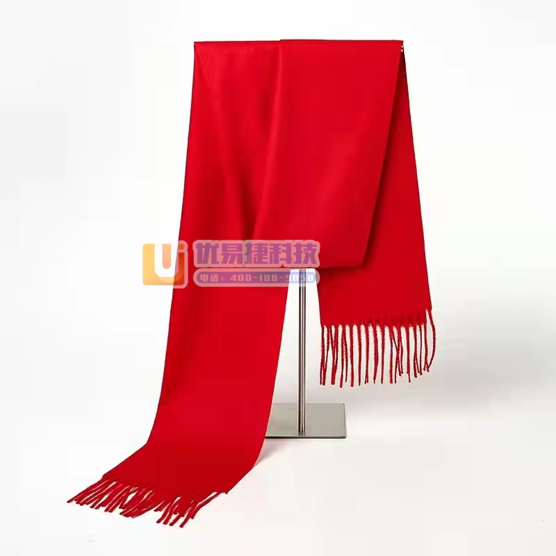 中国红围巾40CM*190CM  100条起可定制log...